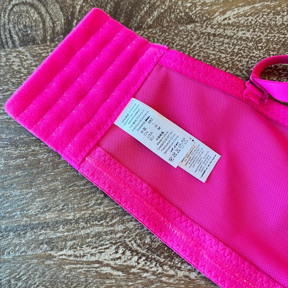 Pink Embellished Women's Bra - Picture 4 of 11